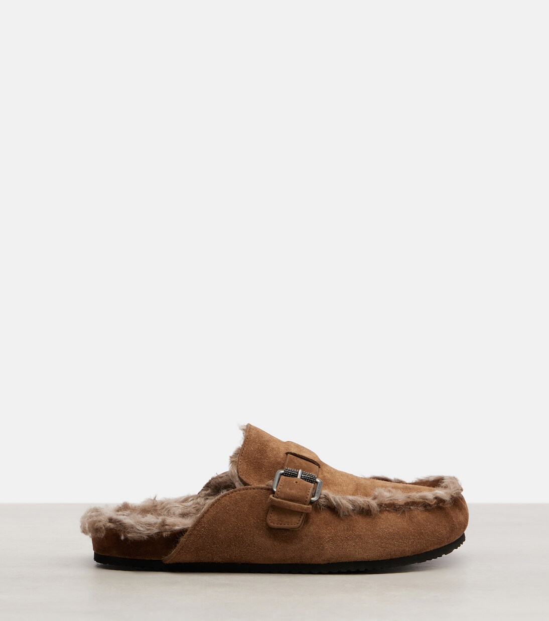 Mules Monili en daim et shearling | Brunello Cucinelli