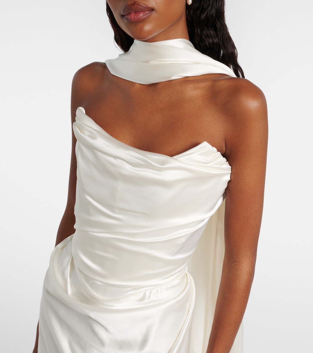 Vixen scarf-detail draped silk-blend gown | Vivienne Westwood