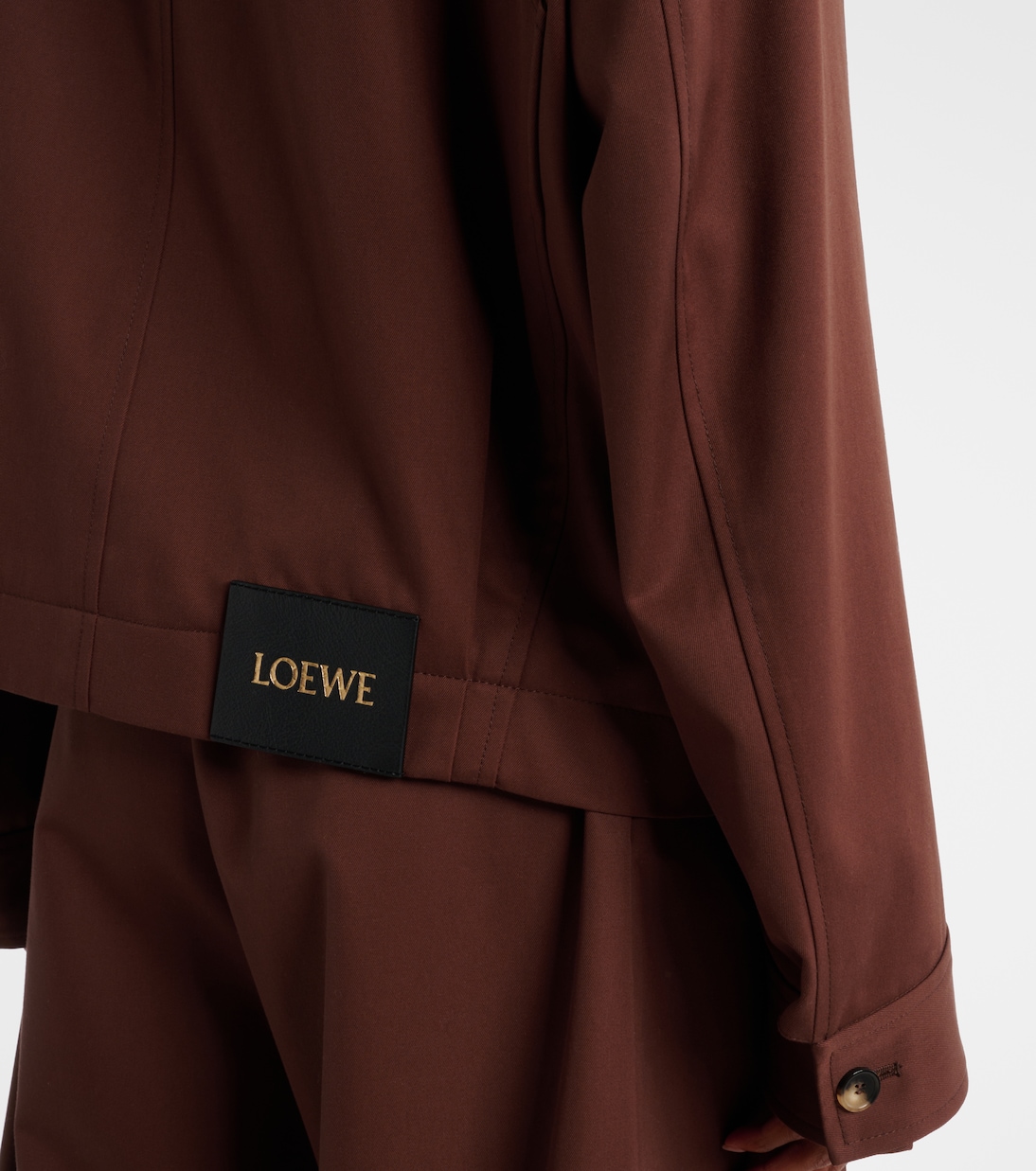 Chaqueta de sarga de algodón y seda con cinturón | Loewe