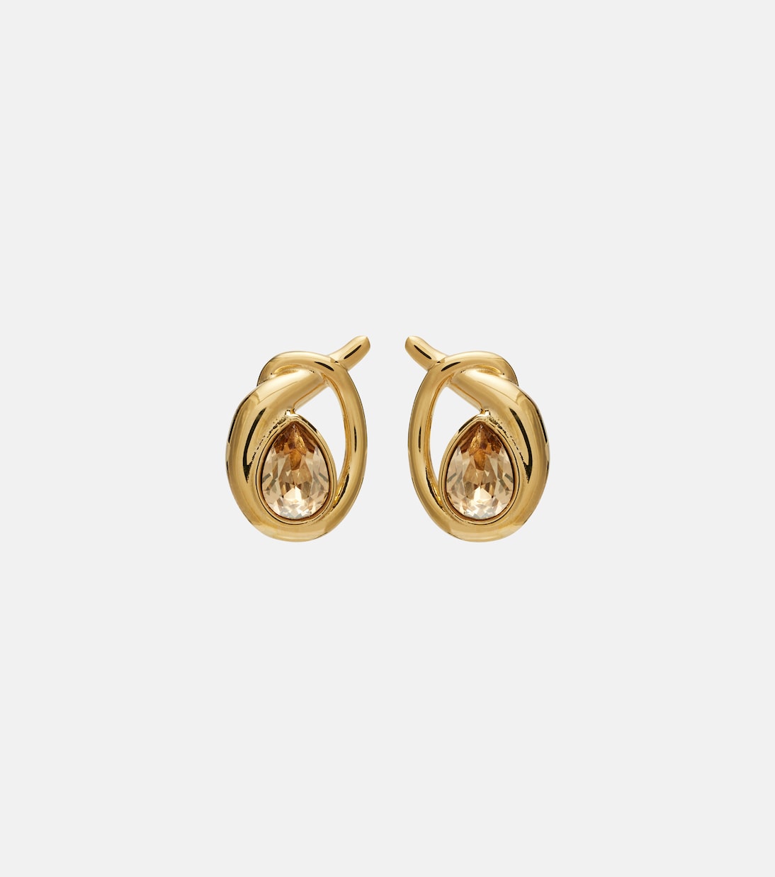 Boucles d’oreilles Looped à cristaux | Oscar de la Renta