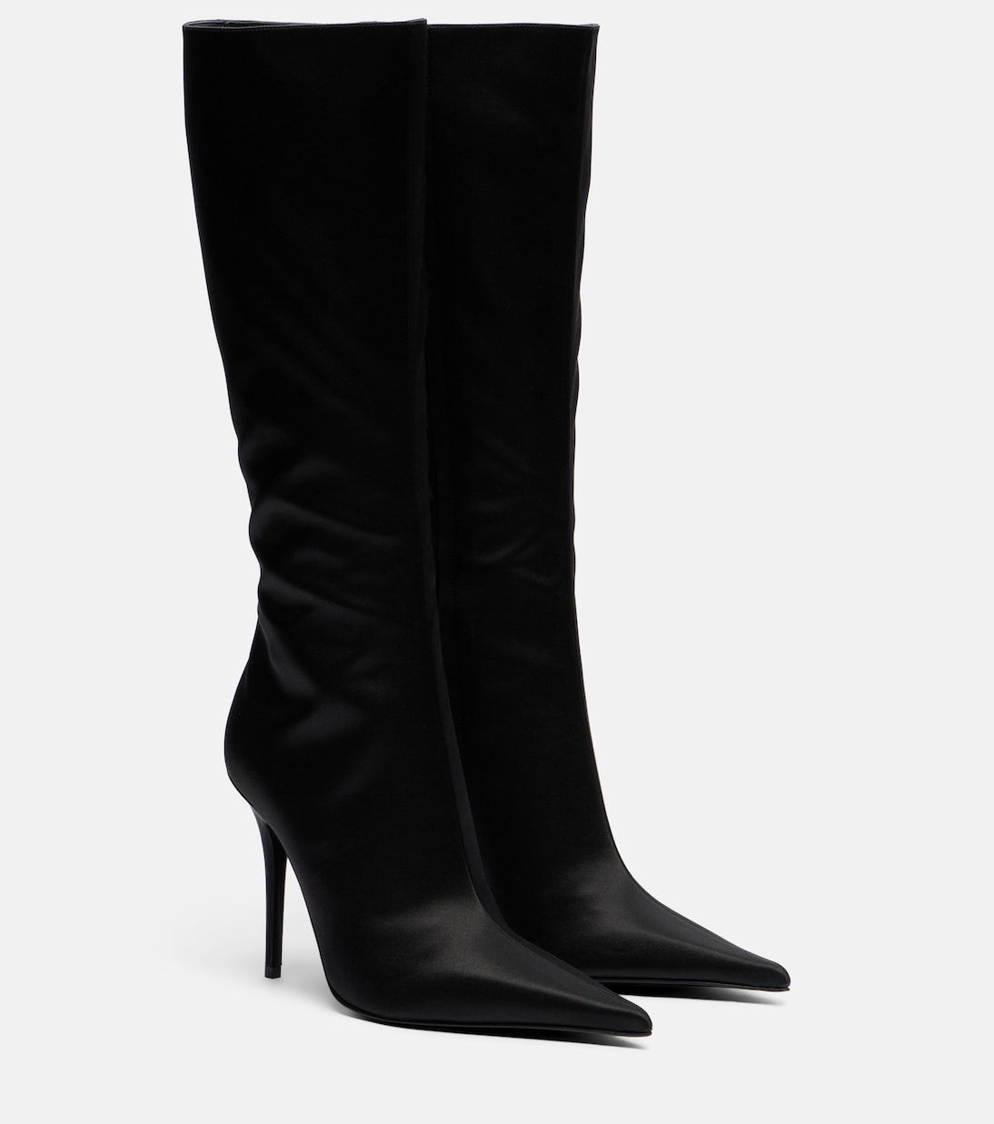 Barbara satin knee-high boots | Amina Muaddi