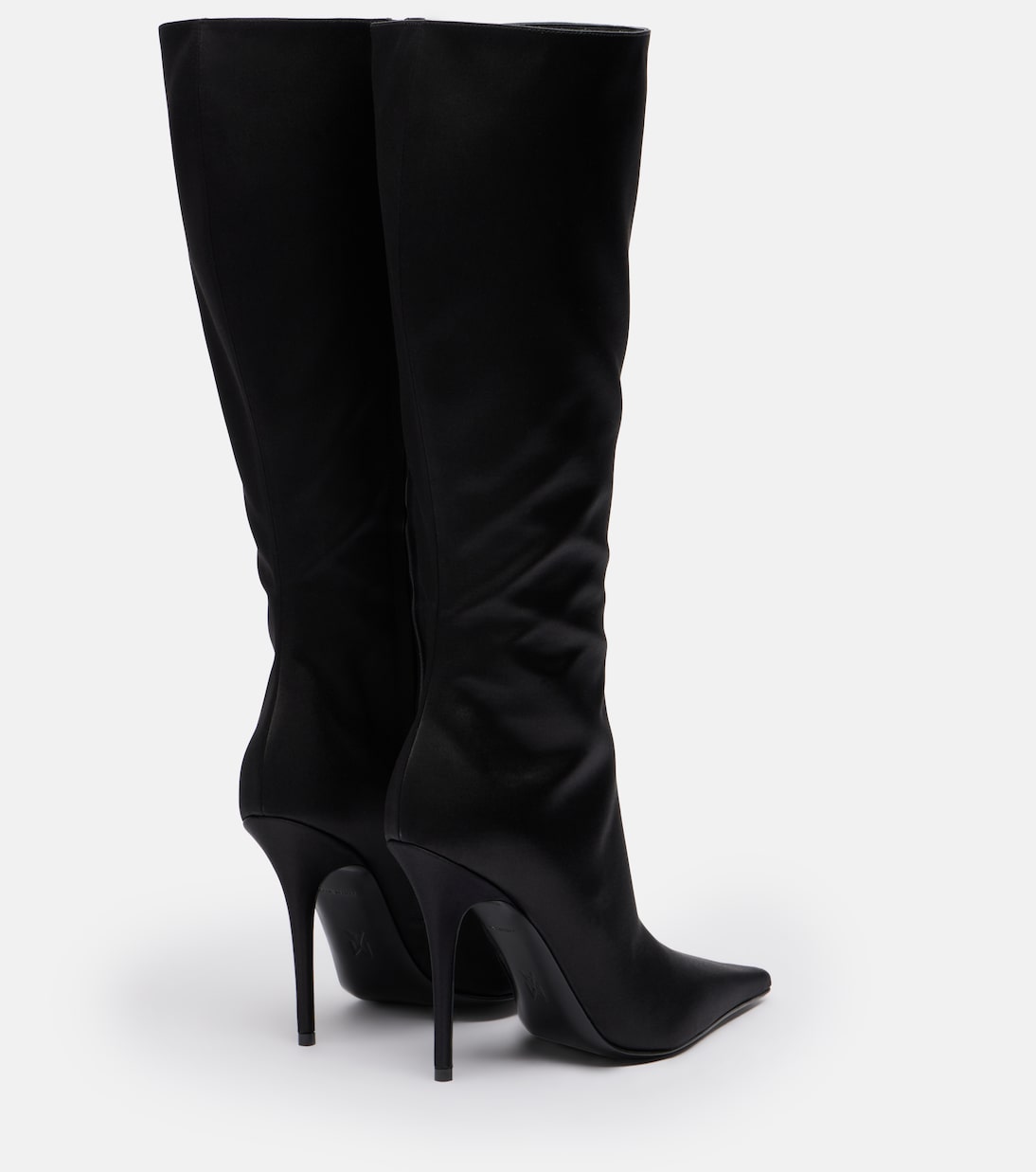 Barbara satin knee-high boots | Amina Muaddi