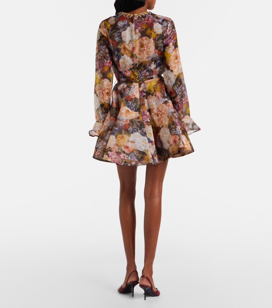 Alchemy peplum linen and silk minidress | Zimmermann