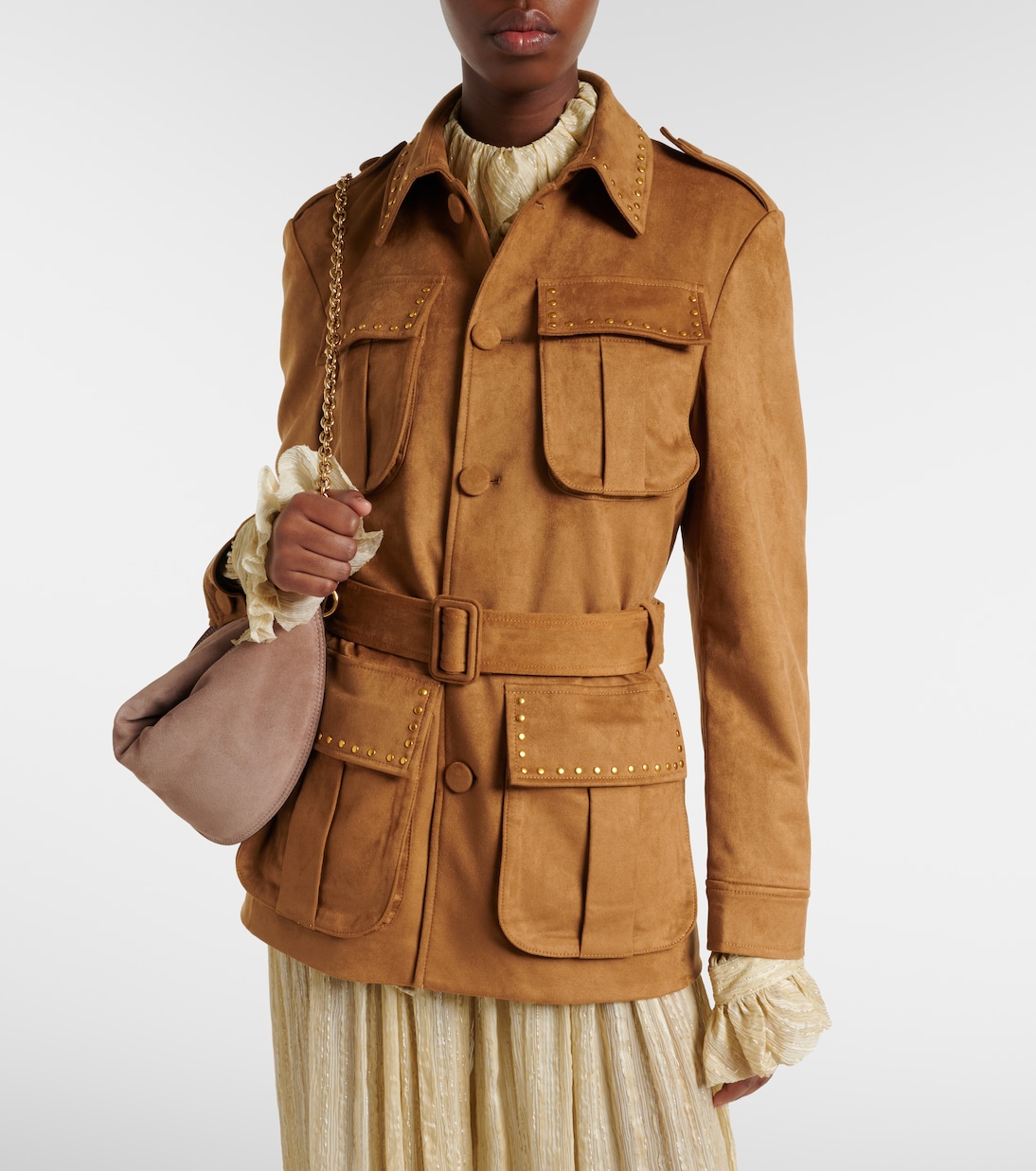 Studded belted field jacket | Xu Zhi