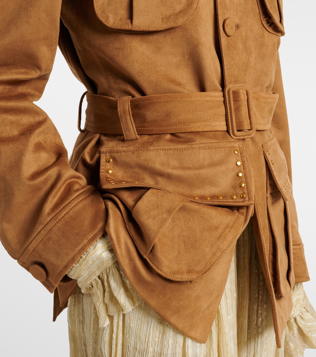 Studded belted field jacket | Xu Zhi