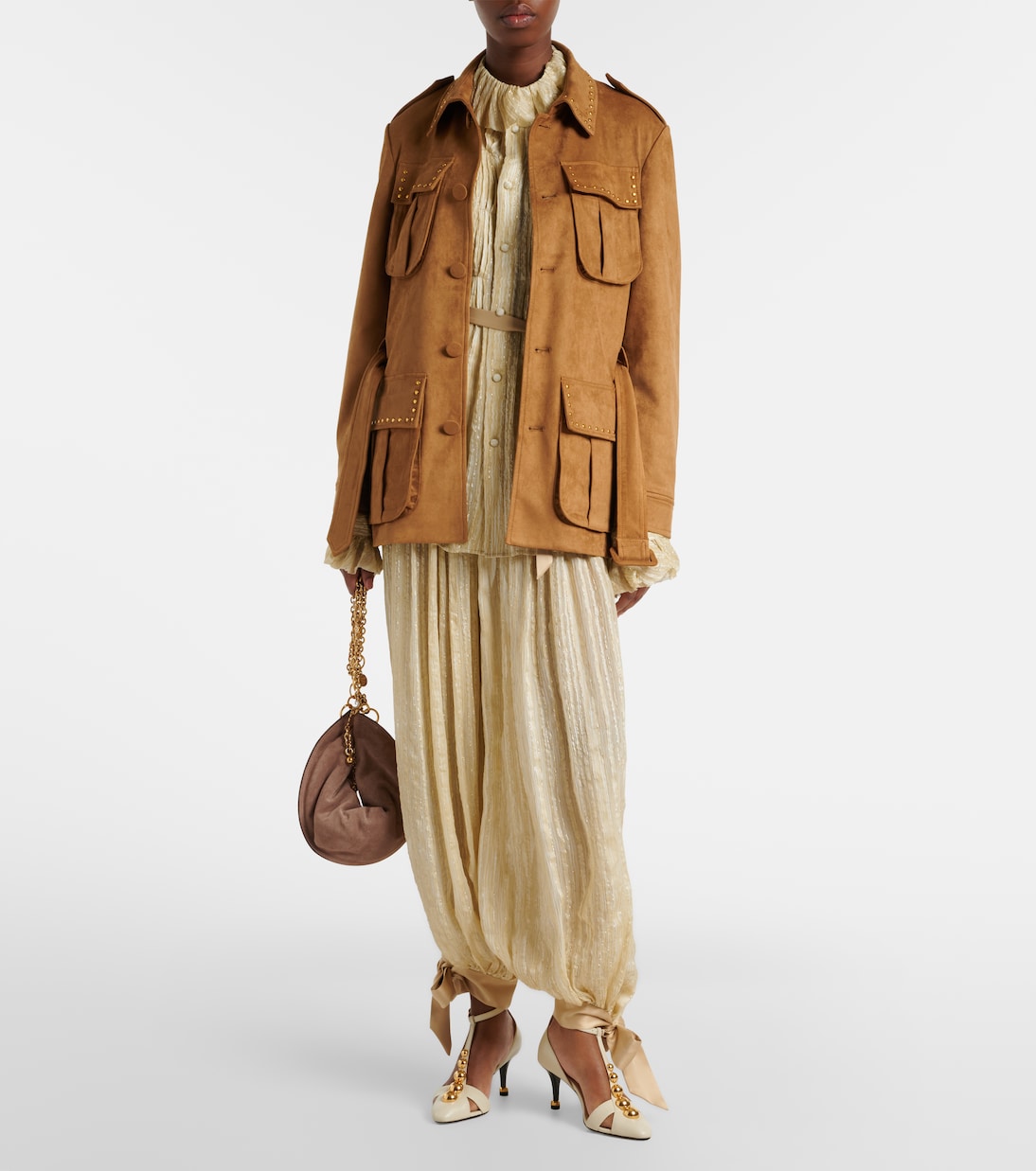 Studded belted field jacket | Xu Zhi