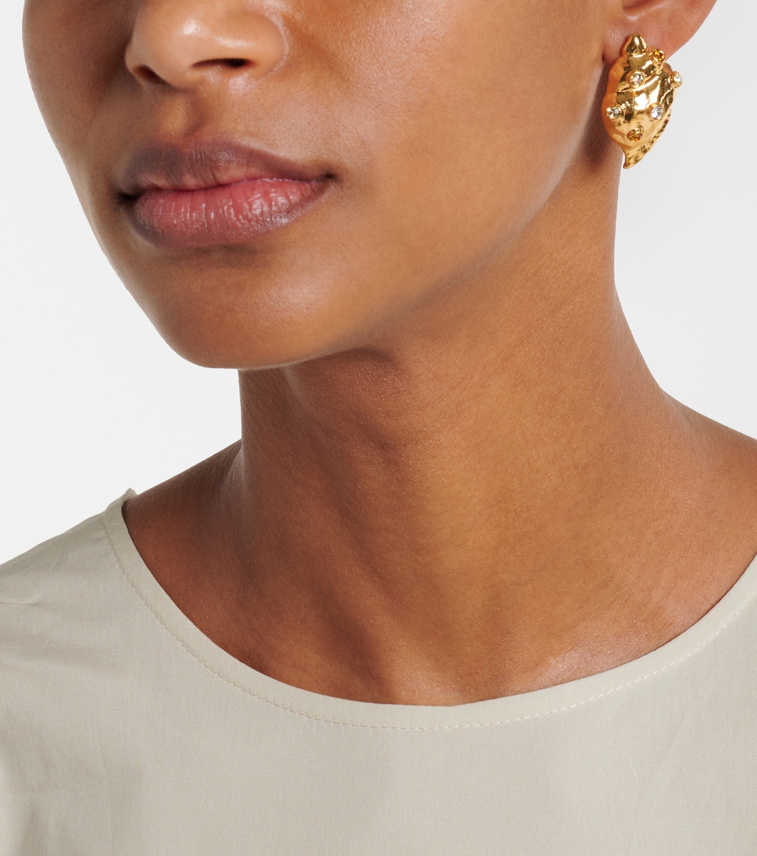 Boucles d’oreilles Seashell à cristaux | Oscar de la Renta