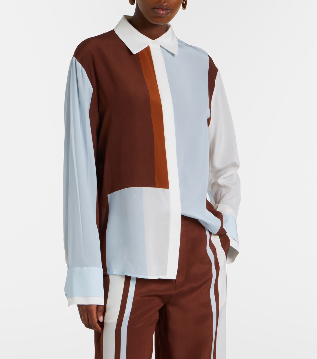 Marais colorblocked silk shirt | SIR