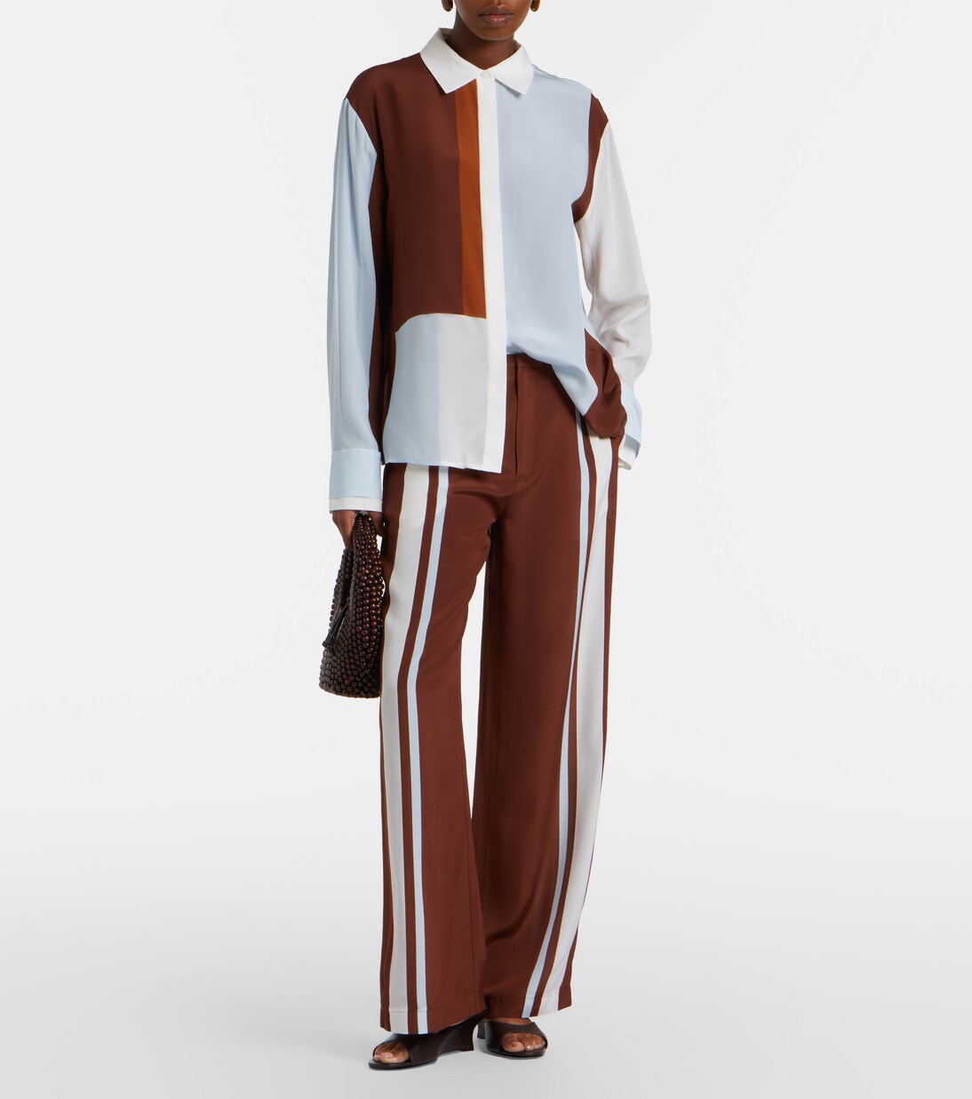 Marais colorblocked silk shirt | SIR