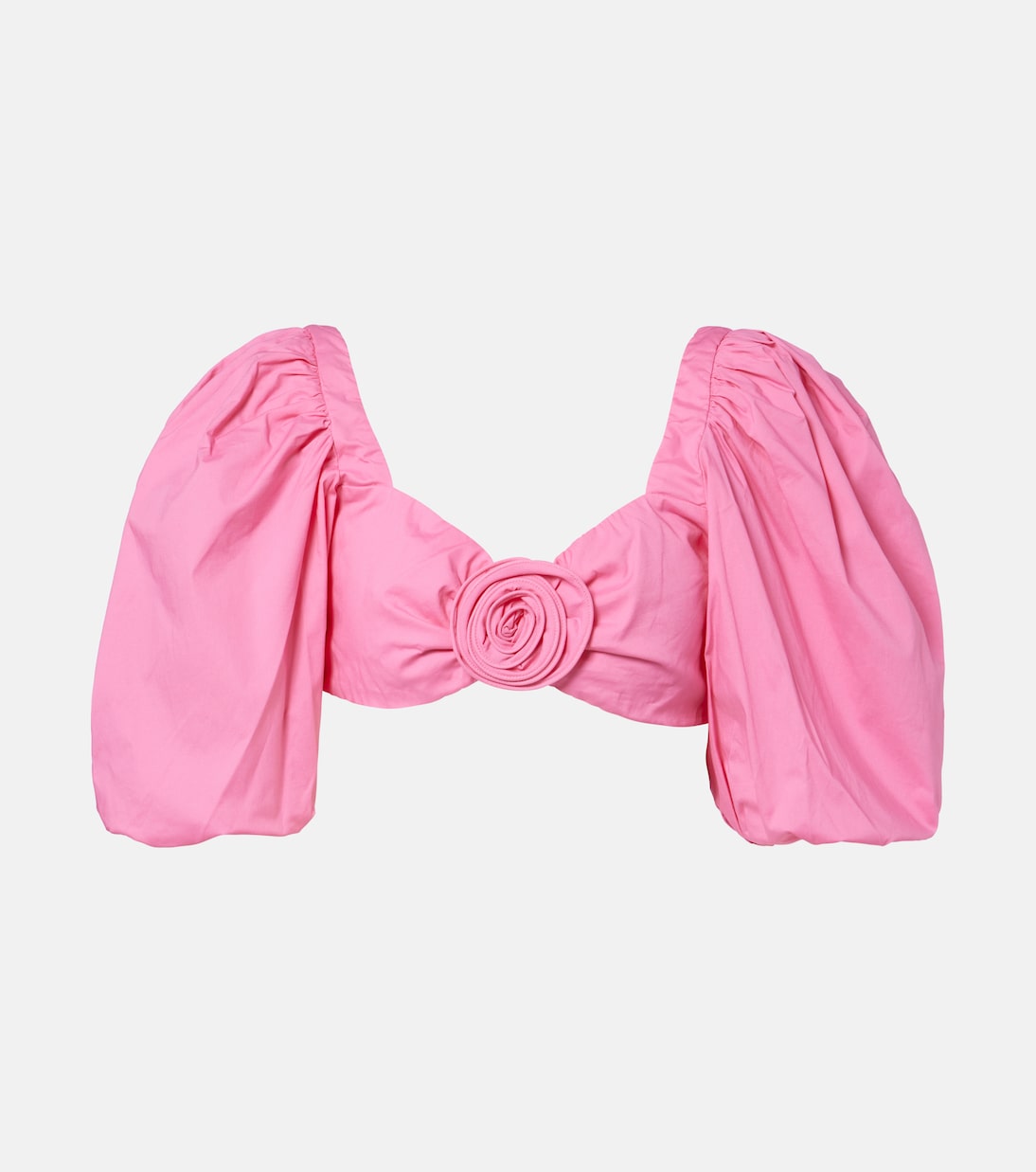 Floral-appliqué cotton-blend crop top | Adriana Degreas