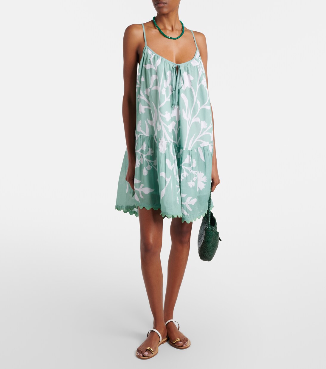 Abito corto in cotone con stampa floreale | Juliet Dunn