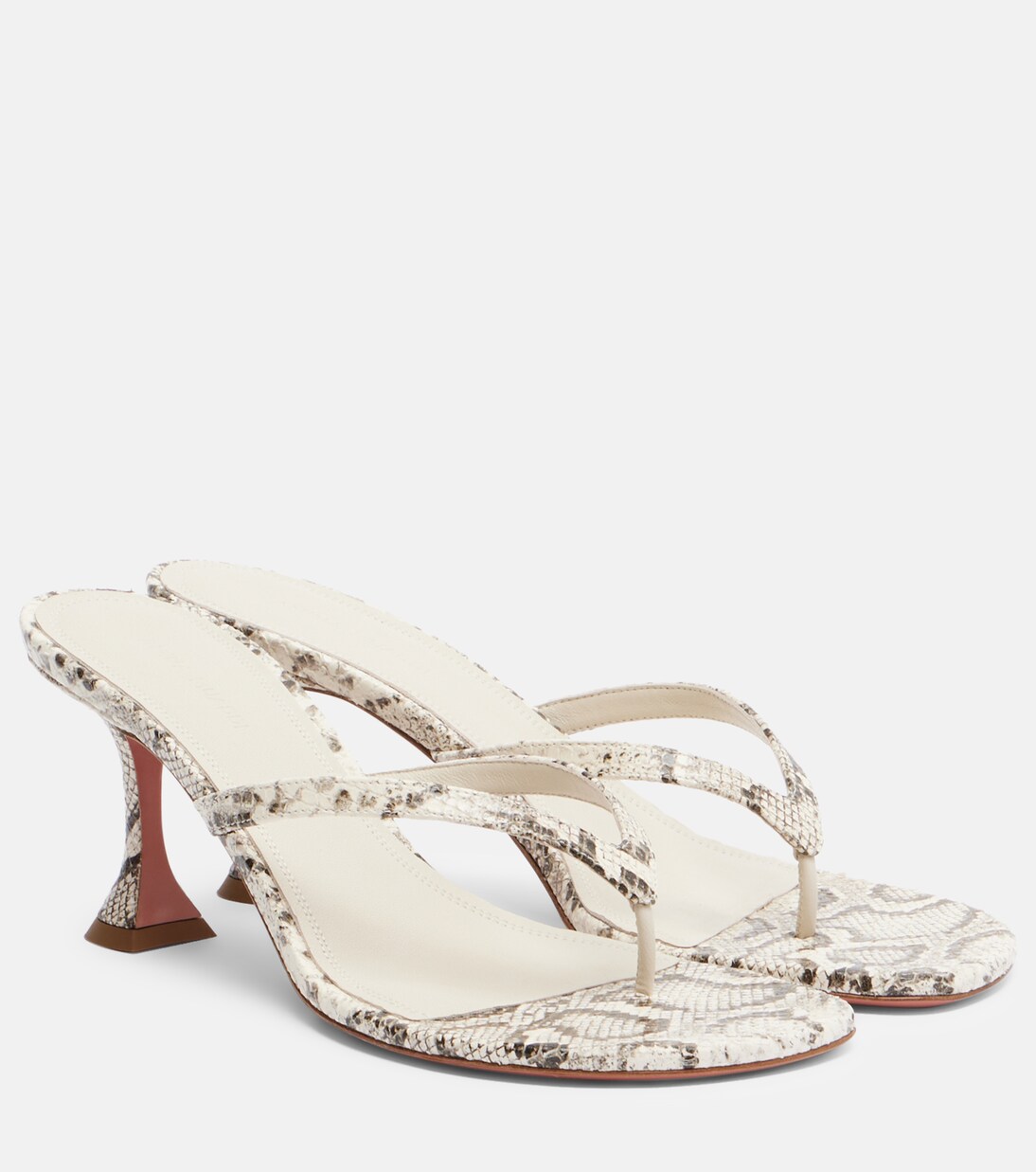 Juliette snake-print leather thong sandals | Amina Muaddi