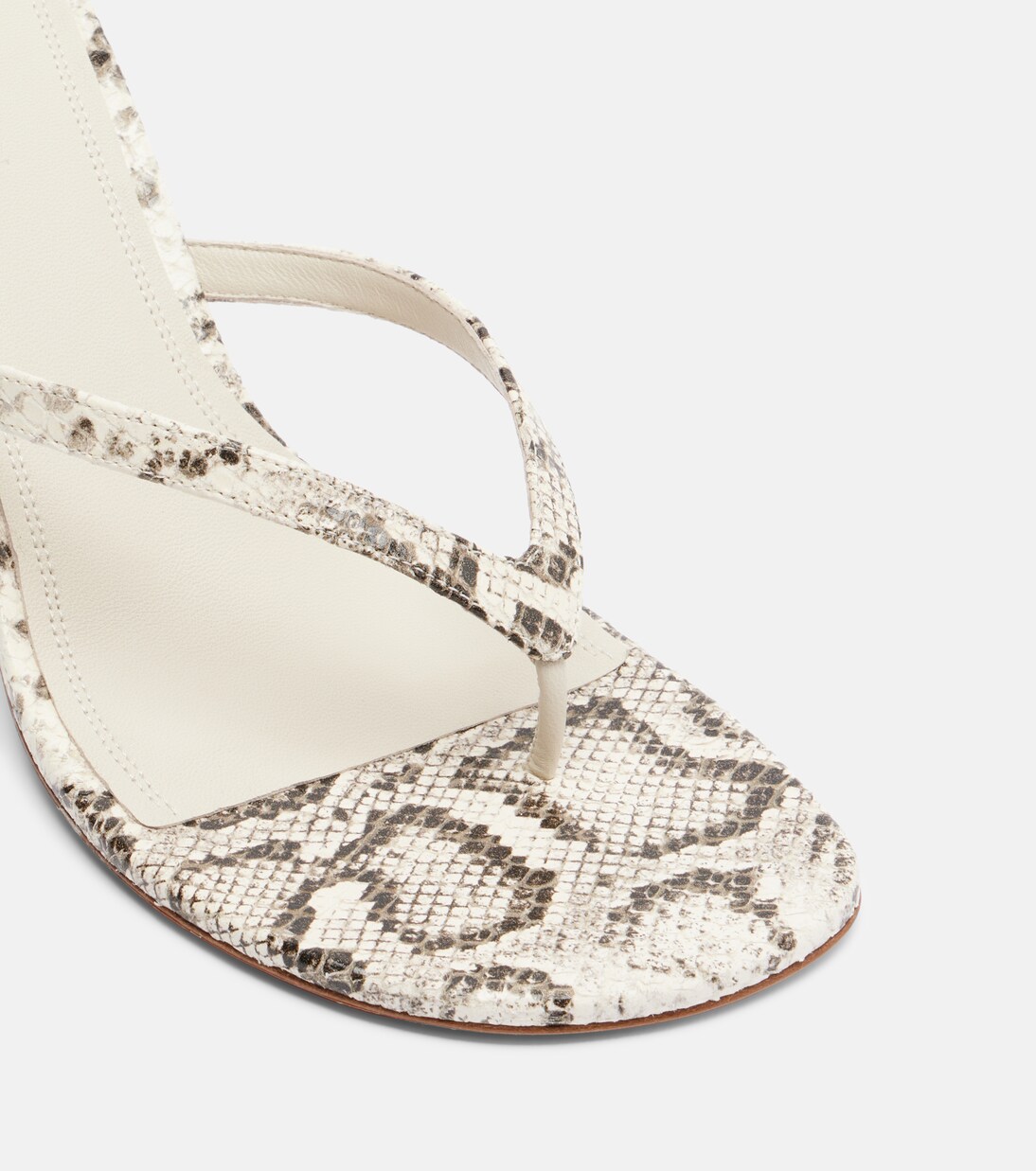 Juliette snake-print leather thong sandals | Amina Muaddi
