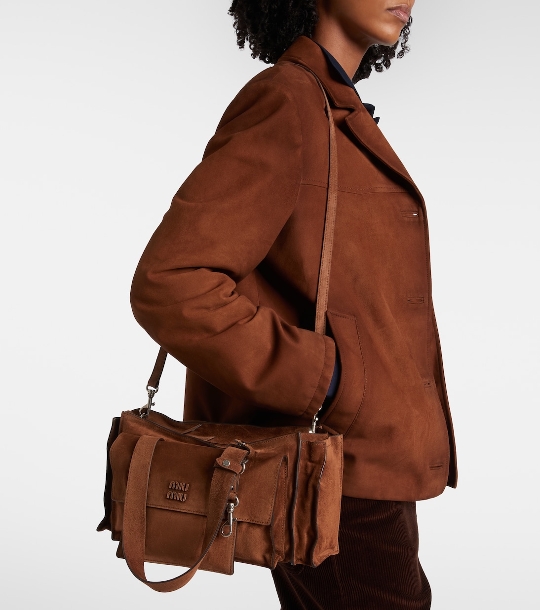 Schultertasche Utilitaire aus Veloursleder | Miu Miu