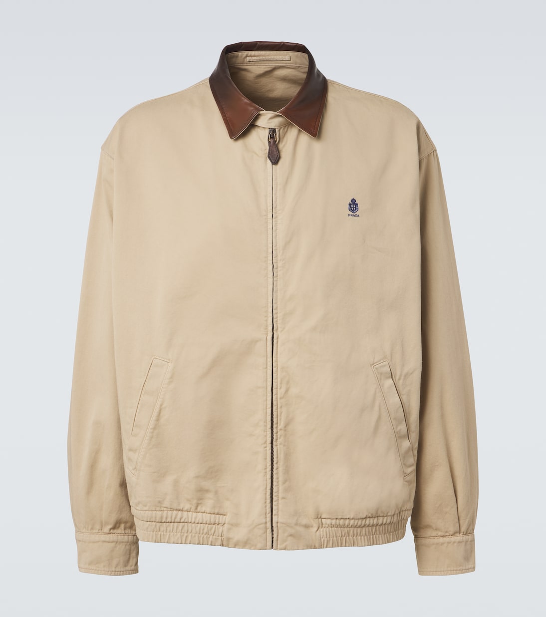 Leather-trimmed cotton blouson jacket | Prada