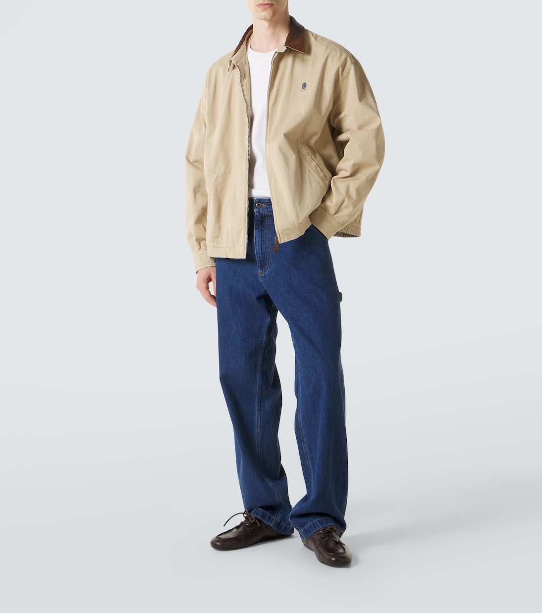 Leather-trimmed cotton blouson jacket | Prada