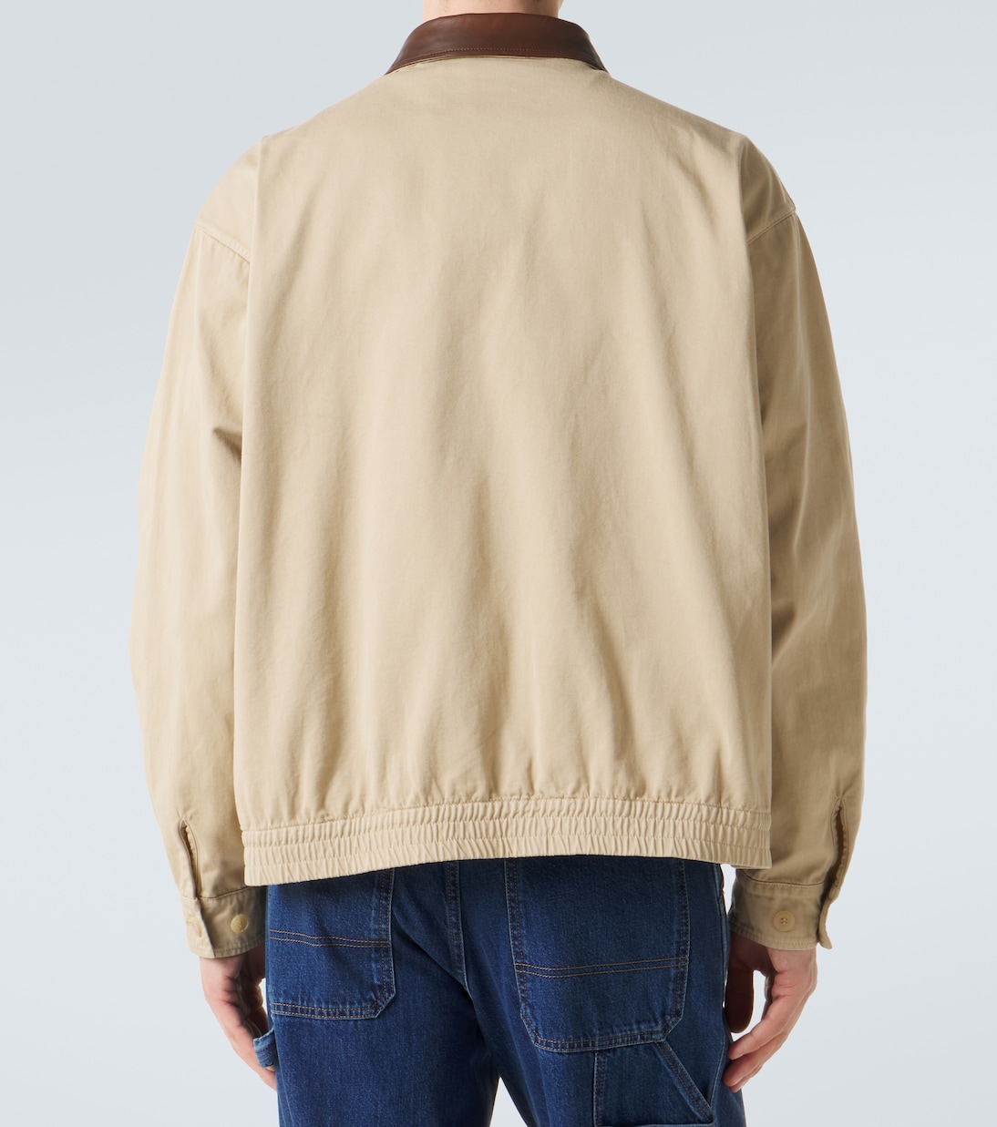 Leather-trimmed cotton blouson jacket | Prada