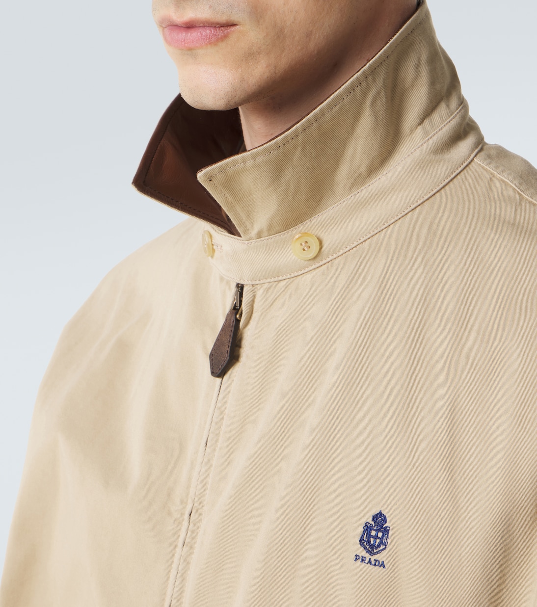 Leather-trimmed cotton blouson jacket | Prada
