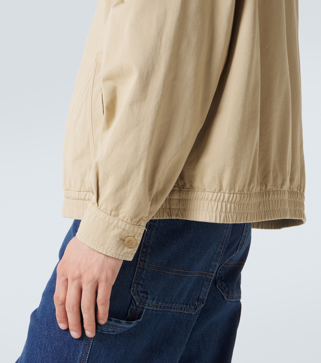 Leather-trimmed cotton blouson jacket | Prada