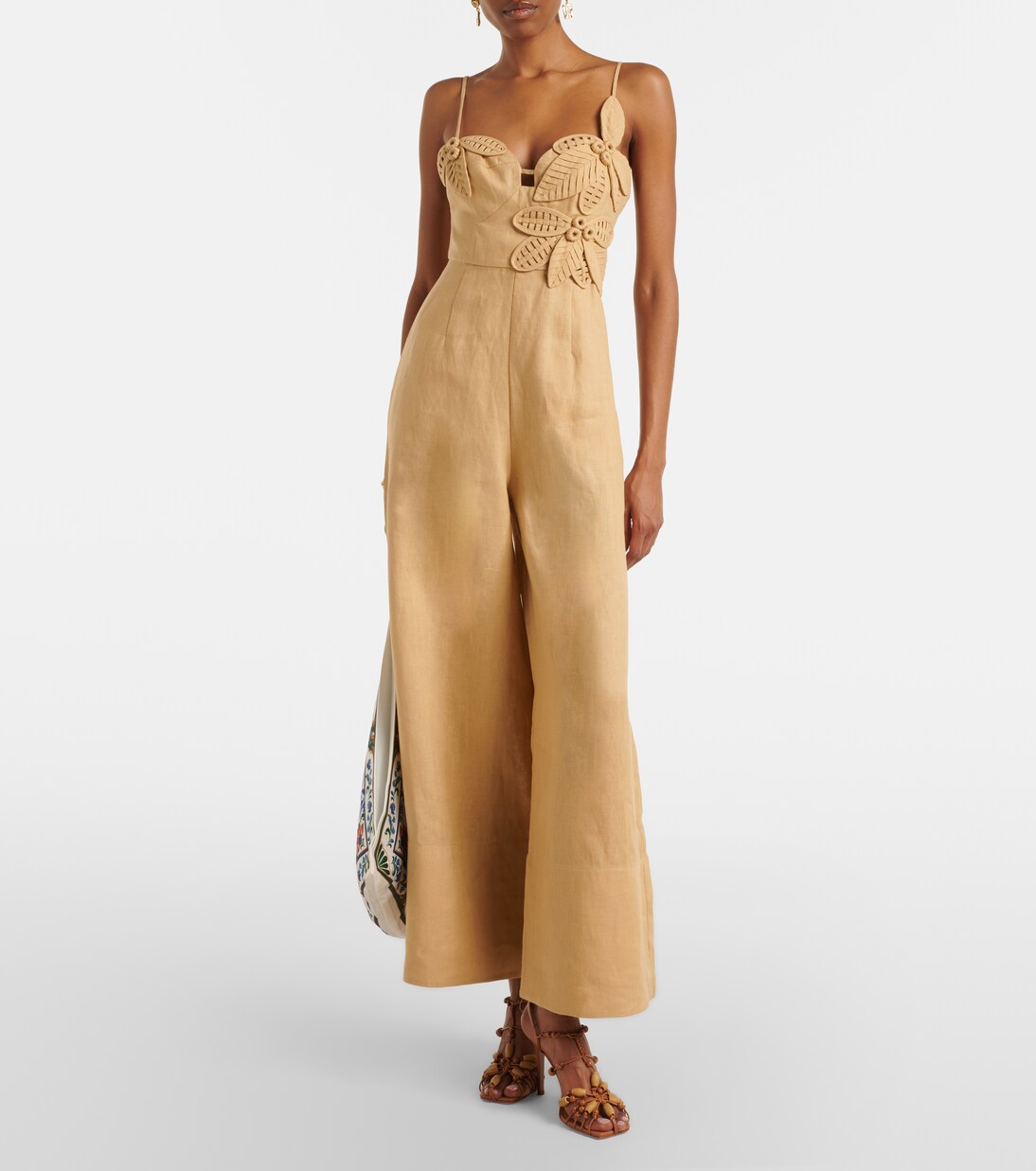 Combinaison en lin à appliqués floraux | Farm Rio