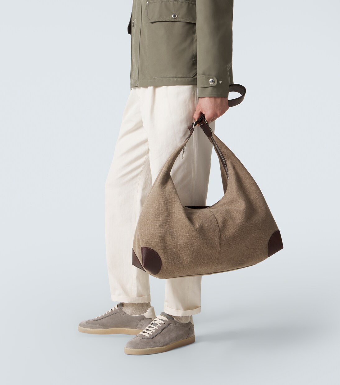 레더 트리밍 숄더 백 | Brunello Cucinelli