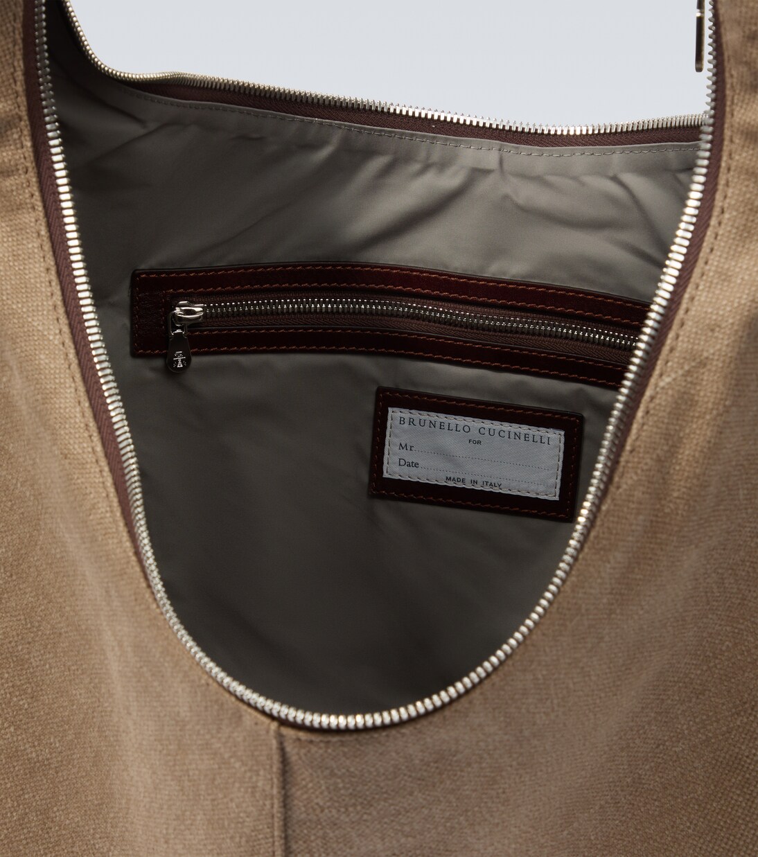 레더 트리밍 숄더 백 | Brunello Cucinelli