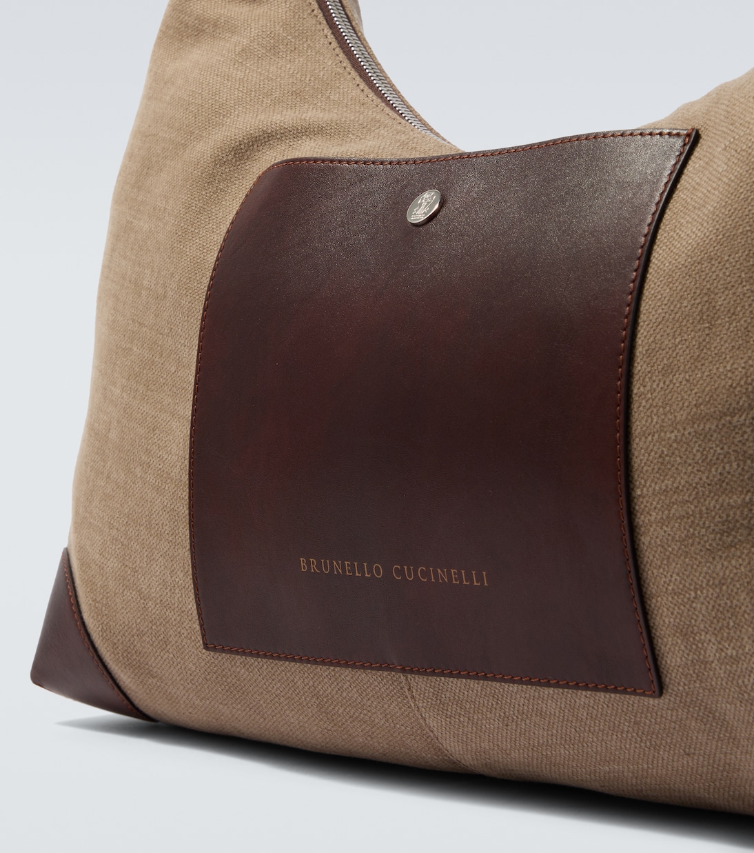 레더 트리밍 숄더 백 | Brunello Cucinelli