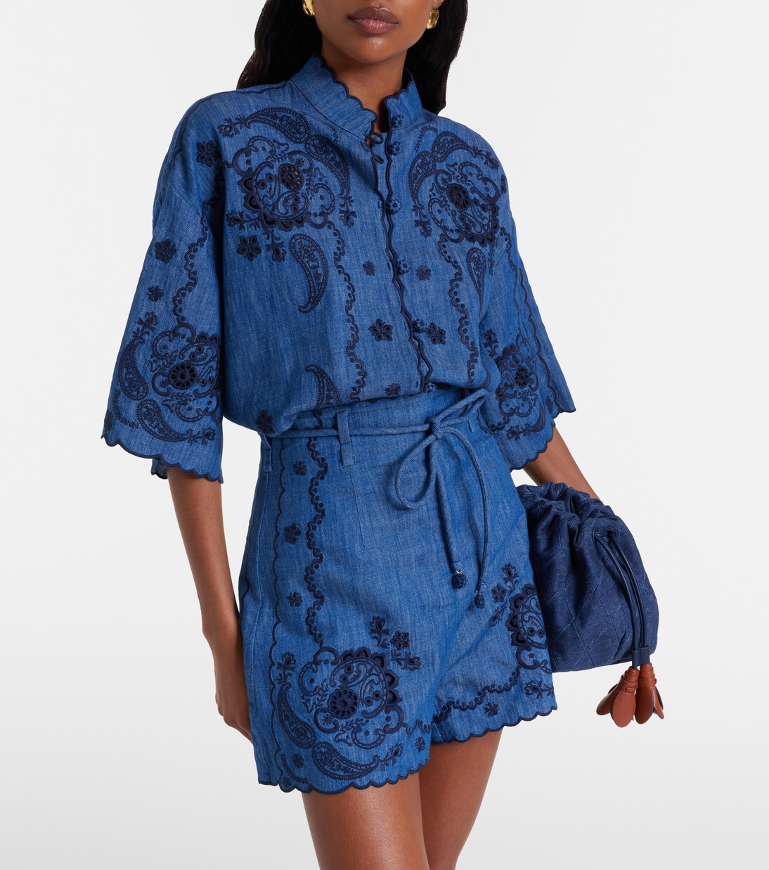 Aster embroidered denim shirt | Zimmermann