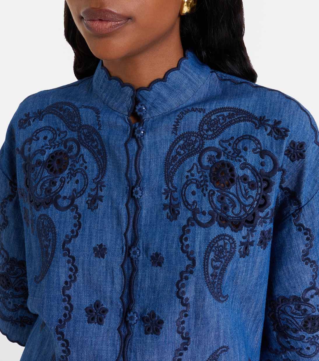 Aster embroidered denim shirt | Zimmermann