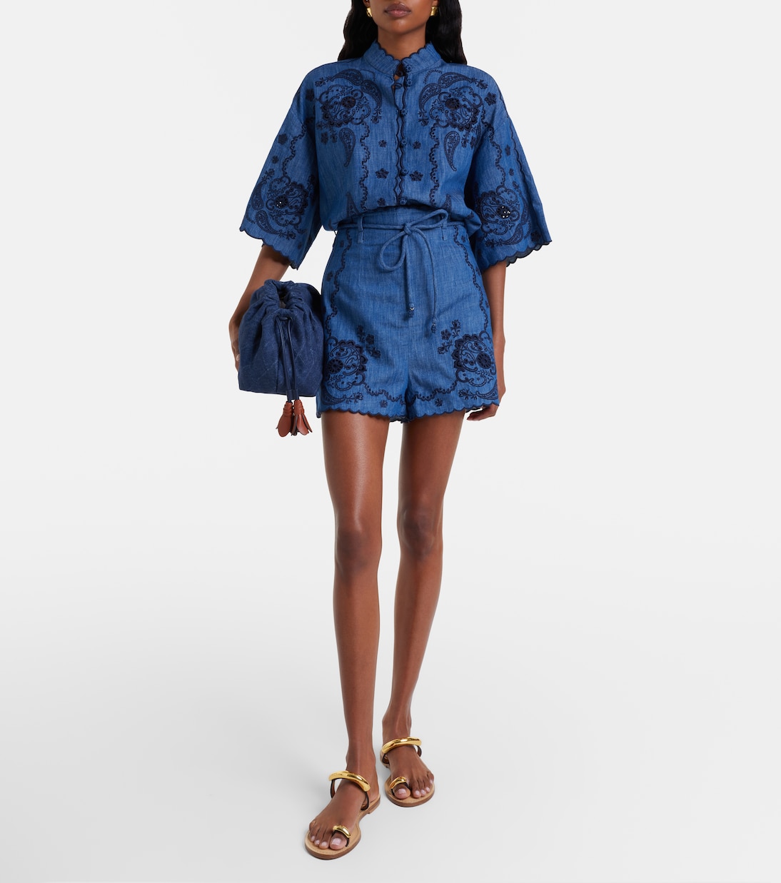 Aster embroidered denim shirt | Zimmermann