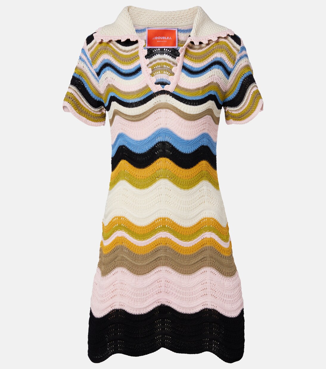 Chevron crochet cotton polo dress | La DoubleJ