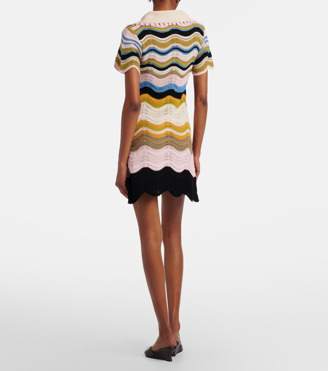 Chevron crochet cotton polo dress | La DoubleJ