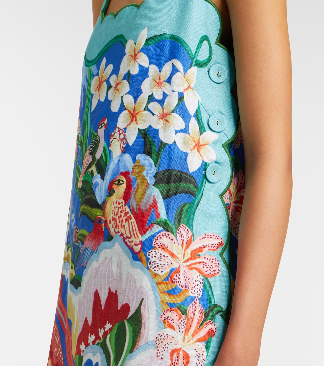 Garden printed scalloped linen minidress | Farm Rio