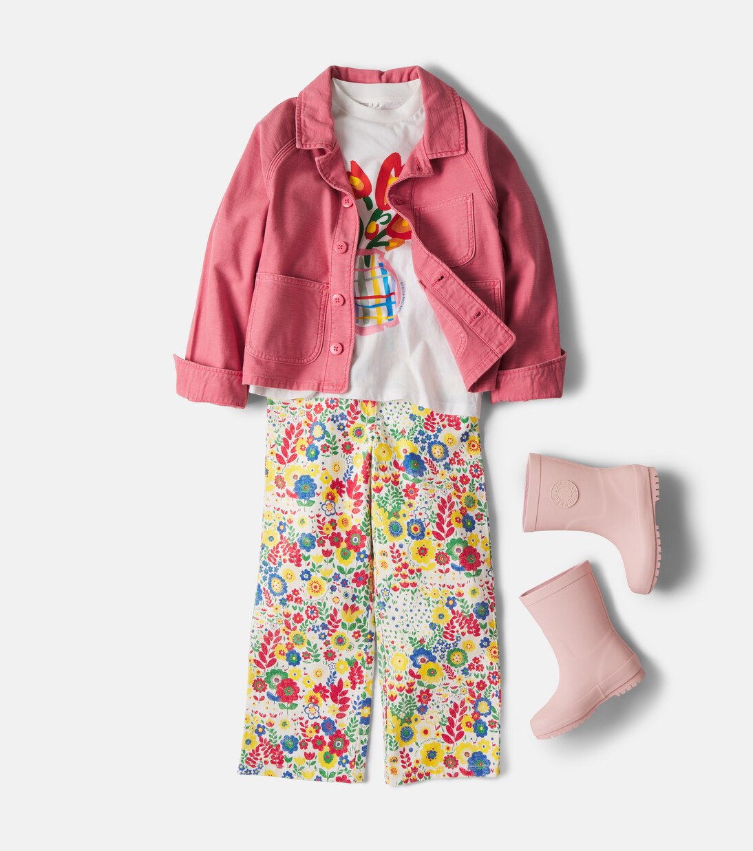 Floral cotton gabardine pants | Stella McCartney Kids