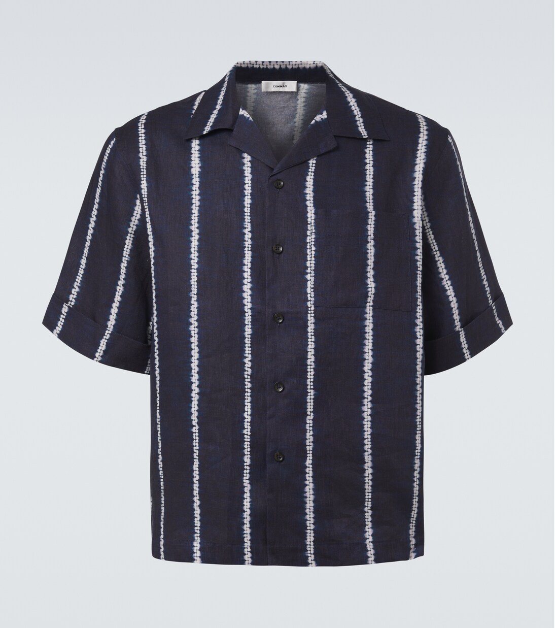 Striped linen bowling shirt | Commas