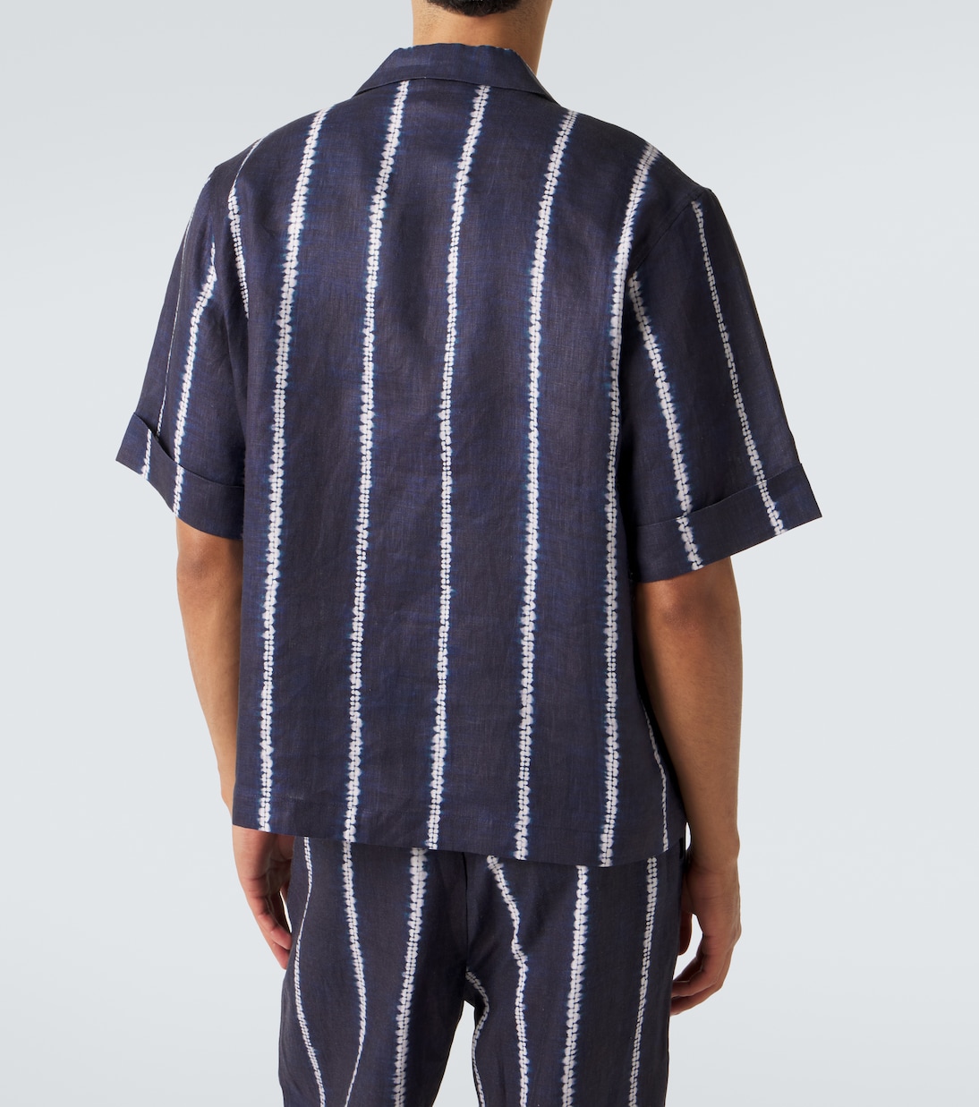 Striped linen bowling shirt | Commas