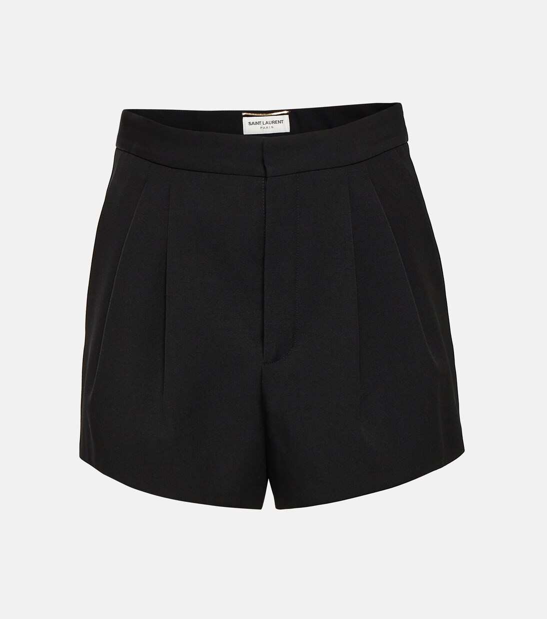 Virgin wool high-rise shorts | Saint Laurent