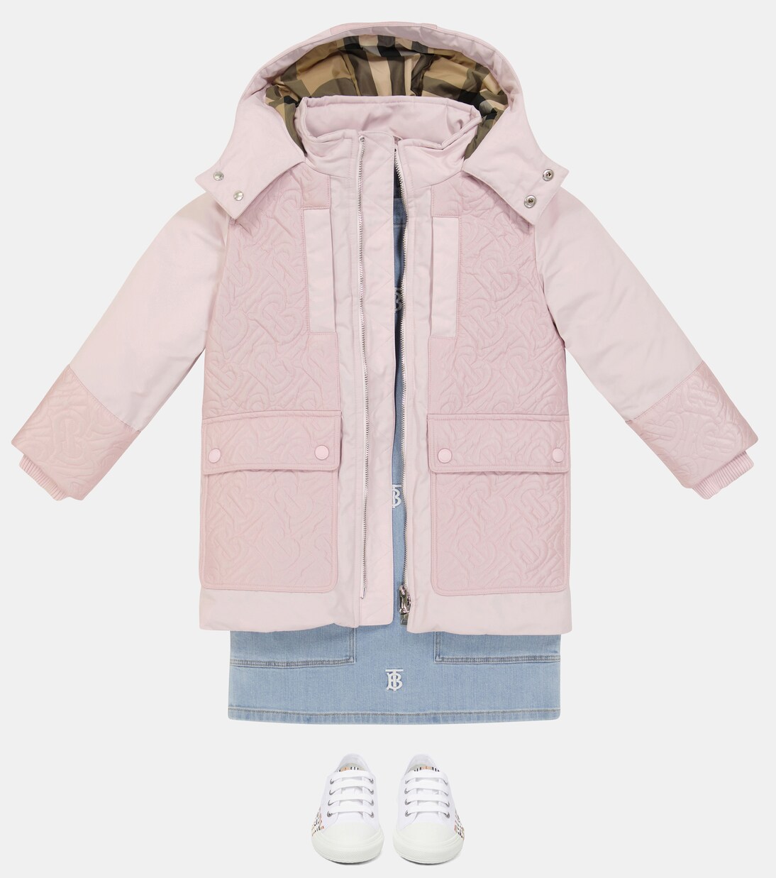 로고 코튼 개버딘 스니커즈 | Burberry Kids