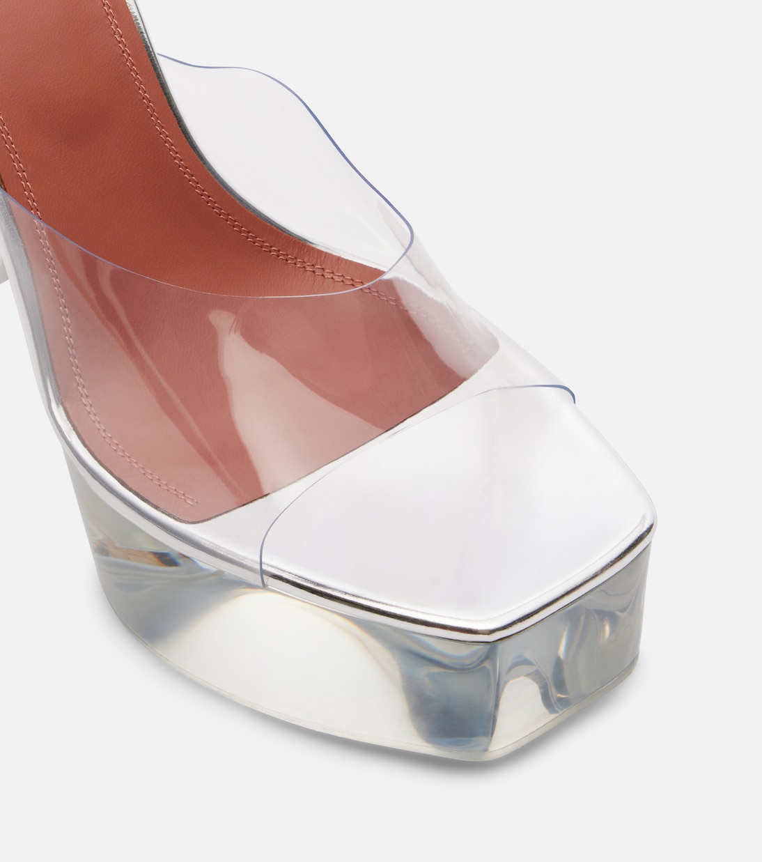 Dalida Glass PVC platform mules | Amina Muaddi