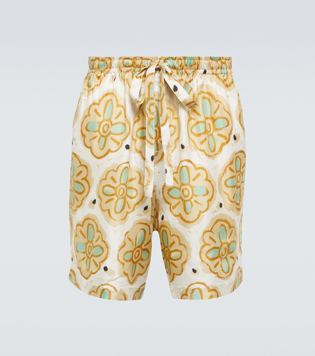 Printed silk shorts | Commas