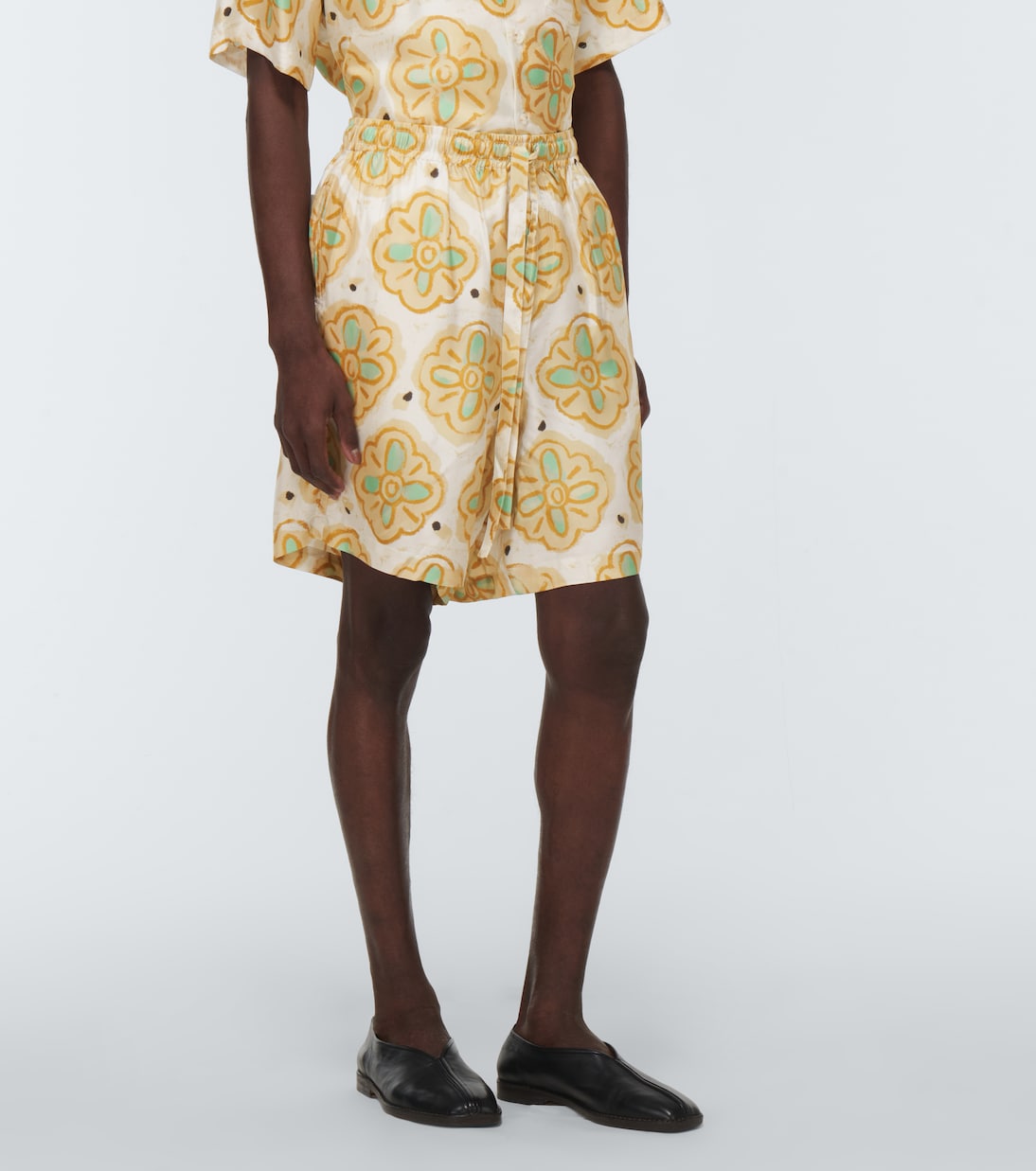 Printed silk shorts | Commas