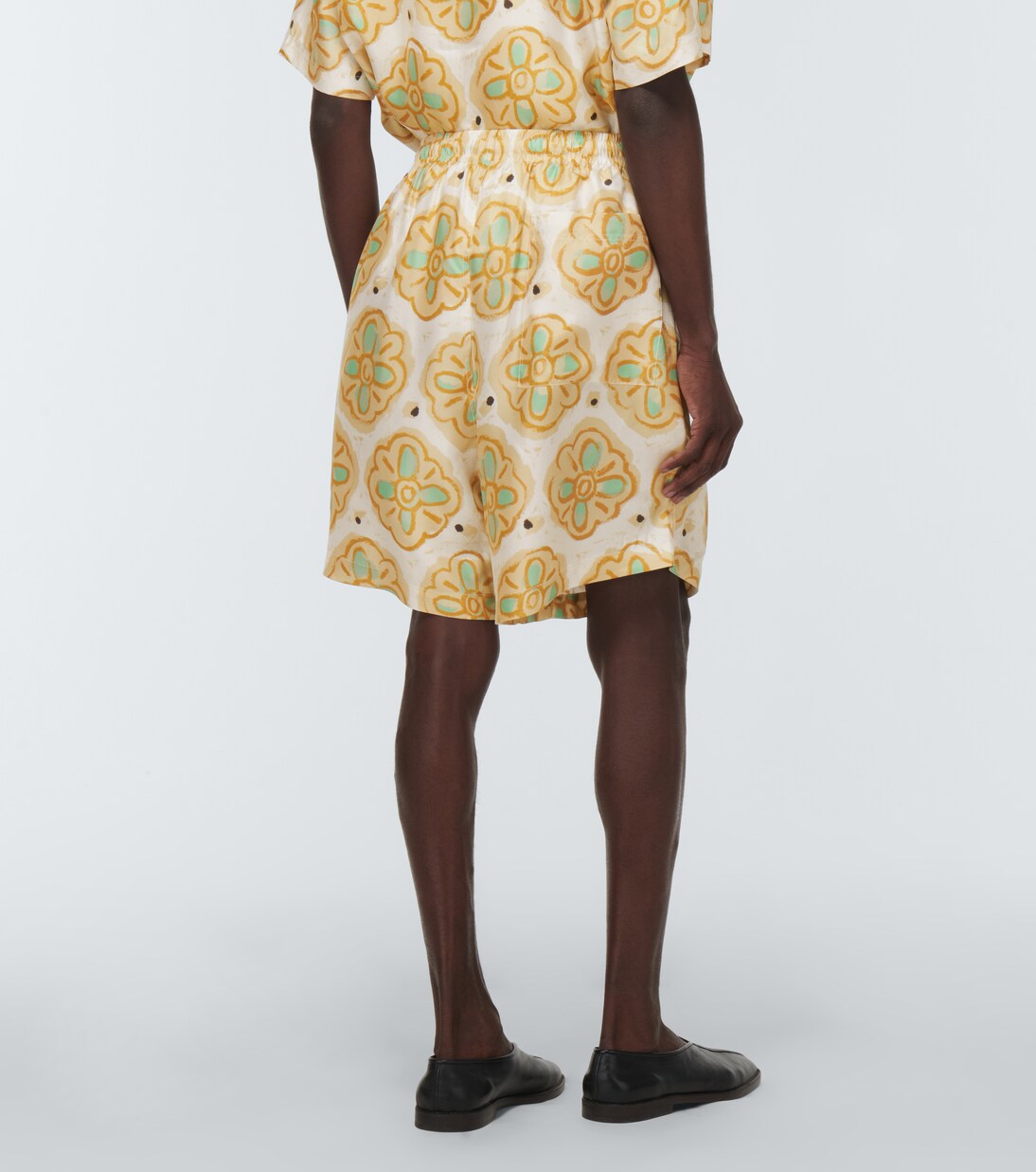 Printed silk shorts | Commas