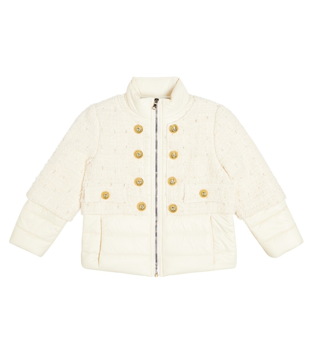 Veste matelassée en tweed | Balmain Kids