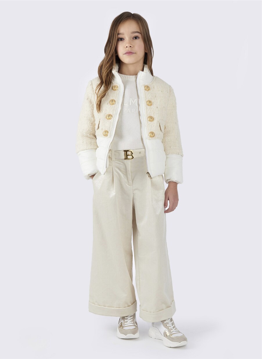 Veste matelassée en tweed | Balmain Kids