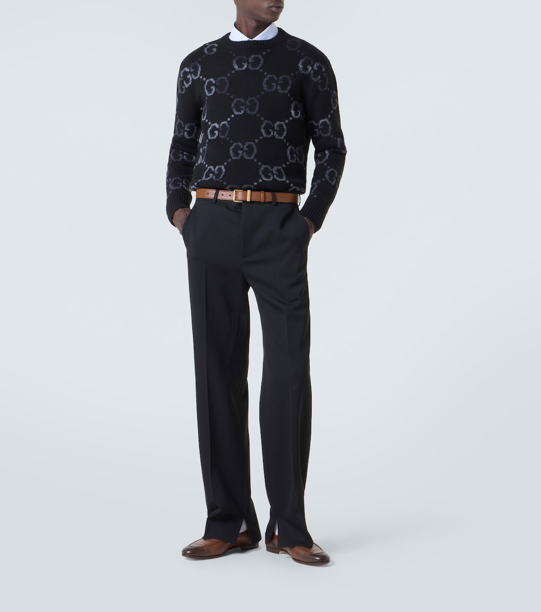 GG intarsia wool-blend sweater | Gucci
