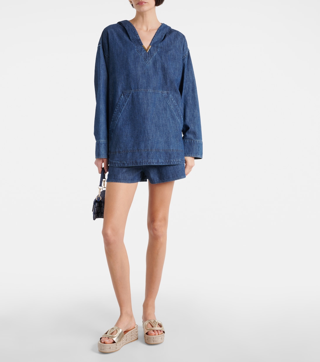 VLogo Signature metallic leather slides | Valentino Garavani