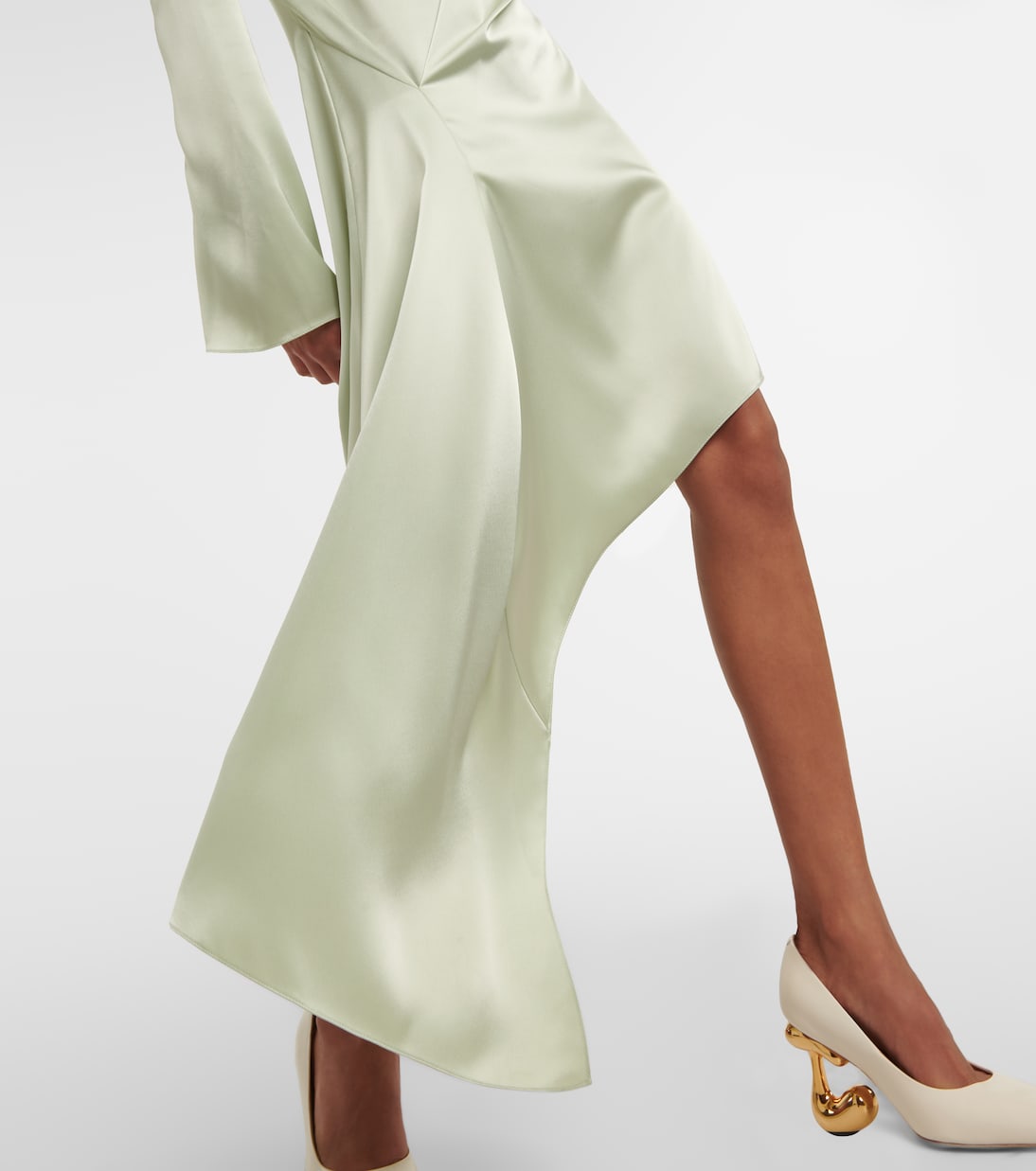 Robe midi asymétrique en satin | JW Anderson