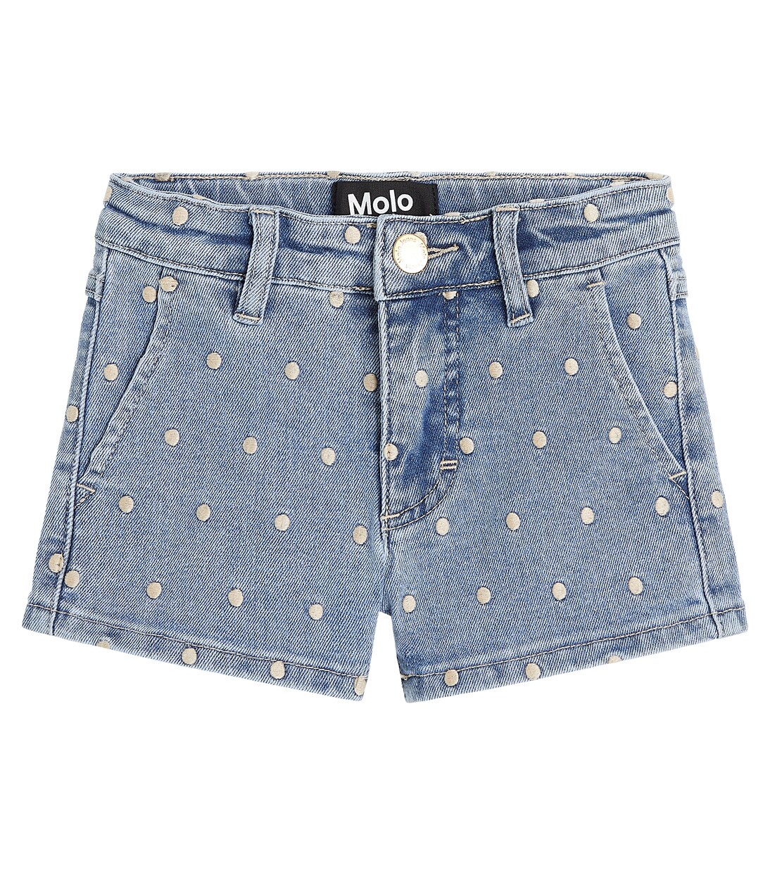 Alvira polka-dot embroidered denim shorts | Molo