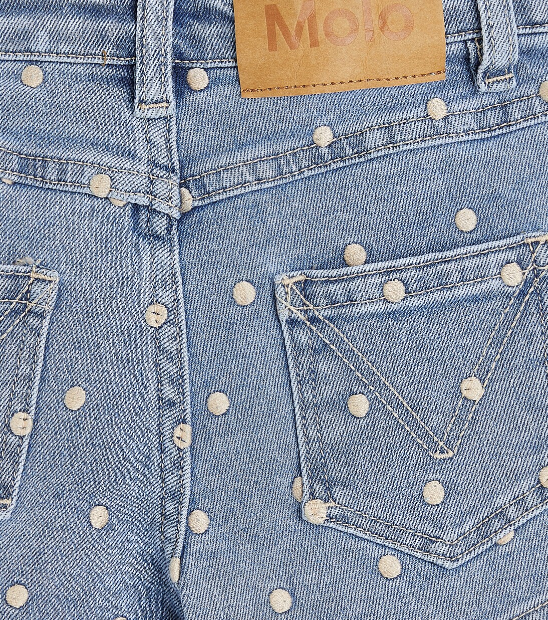 Alvira polka-dot embroidered denim shorts | Molo