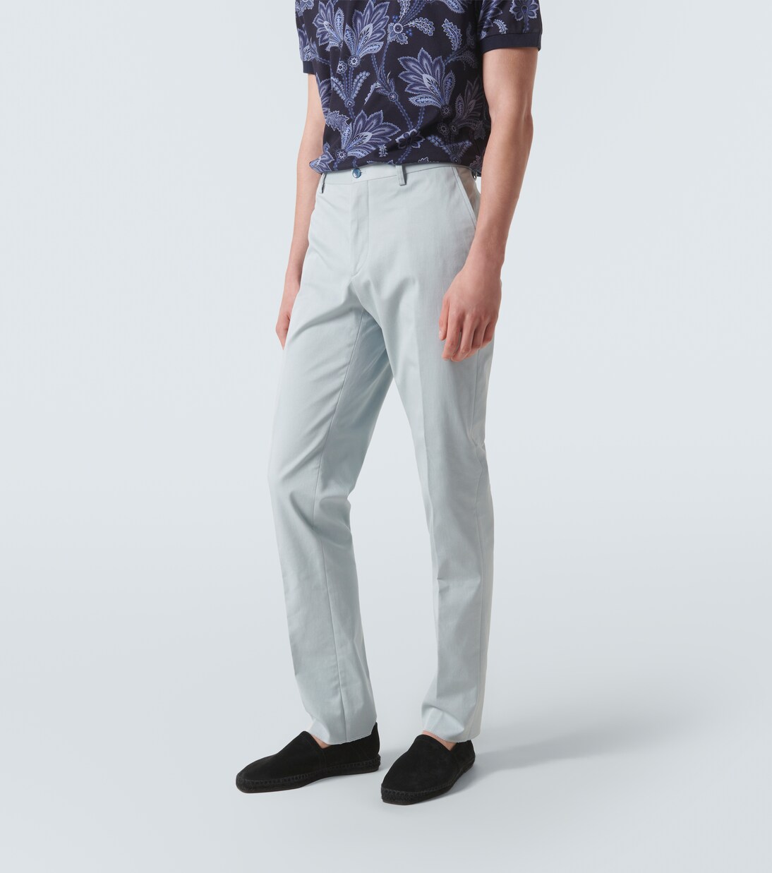 Embroidered paisley cotton jacquard chinos | Etro